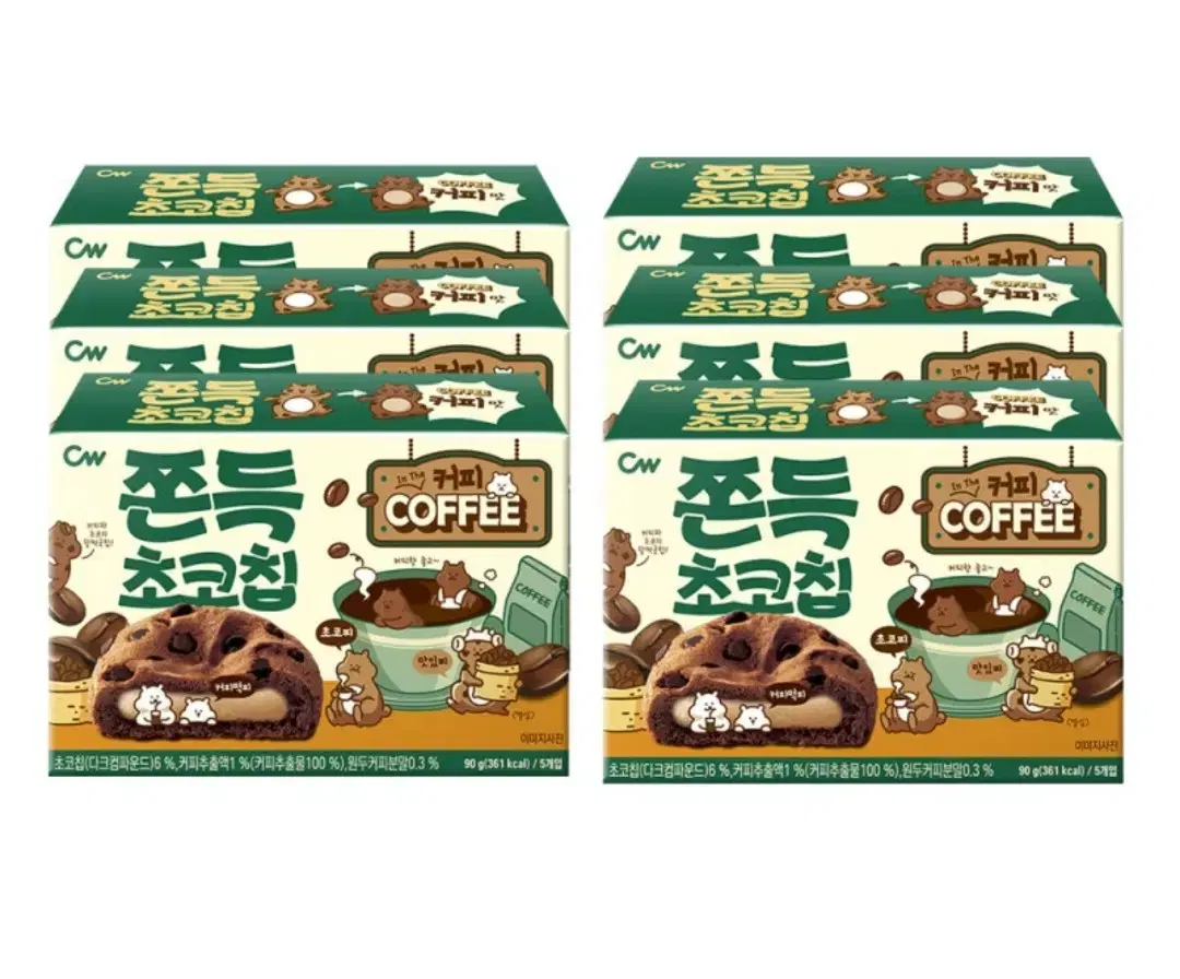 청우 쫀득초코칩 커피 90g 6박스